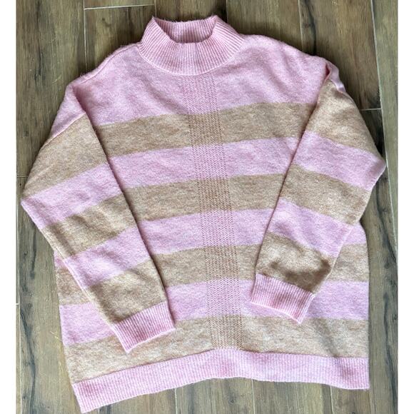 Anthropologie Sanctuary Striped Mock Sweater Women's XL - Picture 1 of 8